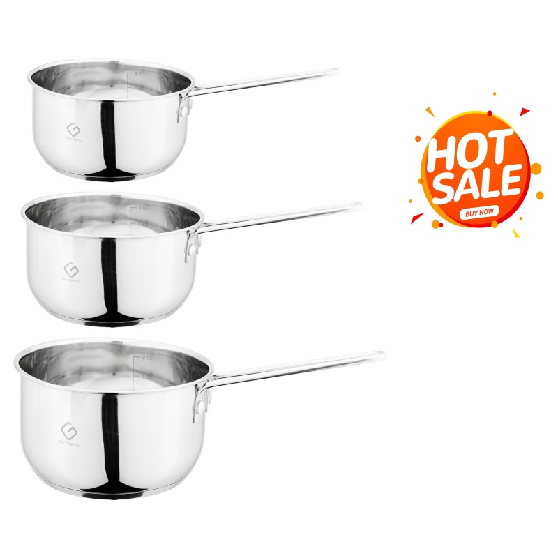 Set 3 cratite Stainless Steel, compatibile with stove with induction, 14/16/18 cm,1/1.50/2 l, Grunberg GR5314 thumbnail 5