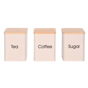 Set 3 containers for storage food, Steel with lid Bamboo, 1.20 l, 11 x 15.50 cm, Grunberg GR3245 thumbnail 3