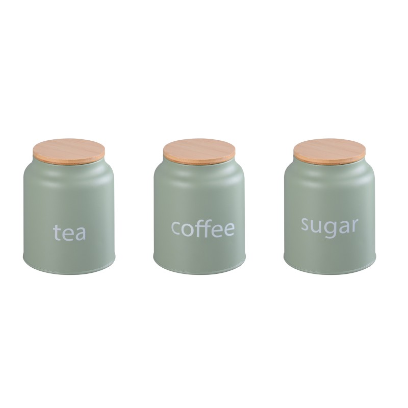 Set 3 containers for storage food, Steel with lid Bamboo, 1.20 l, 11 x 14.50 cm, Grunberg GR3244 thumbnail 3
