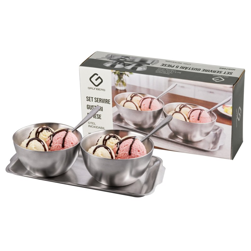 Set 5 piese din inox, pentru servire inghetata, Grunberg IGR7060 thumbnail 2