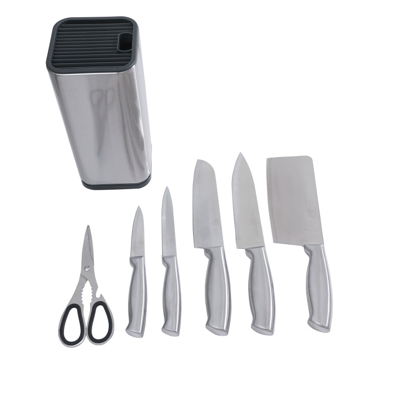 Set 6 pcs.+ stand , 5 cutite for kitchen+foarfeca, 20.50, 24, 29.50, 29.50 and 31 cm, Grunberg LSZ8 thumbnail 2