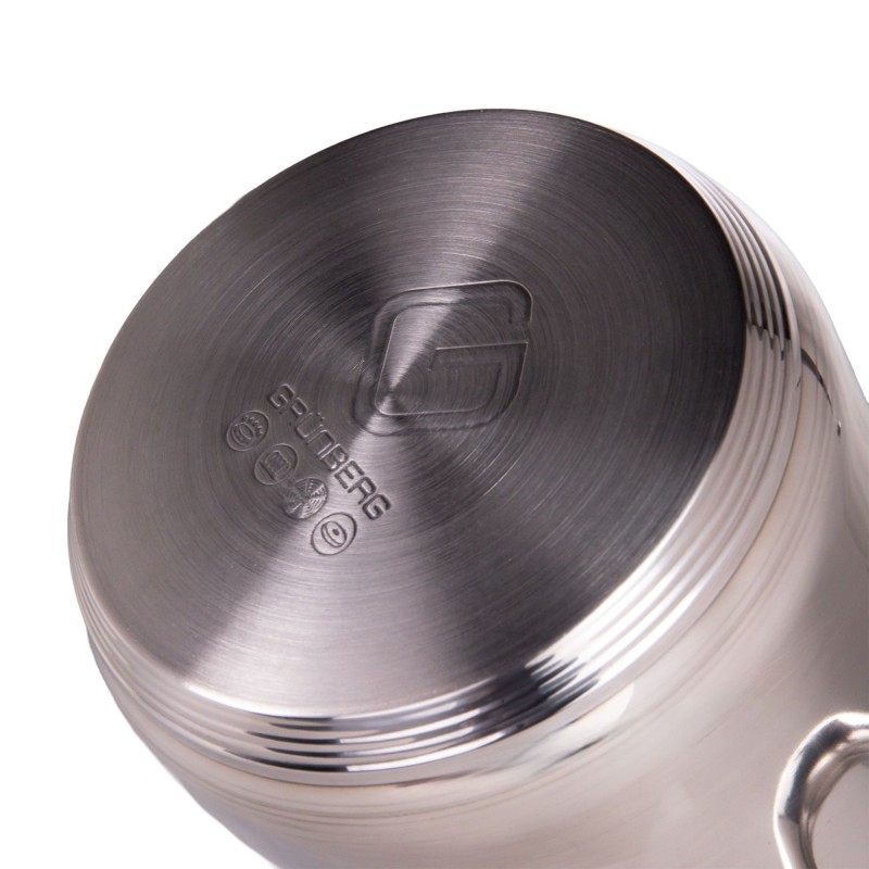 Set 6 piese: 3 vase Stainless Steel, compatibile with stove with induction, with capace Glass, Grunberg GR1051 thumbnail 3