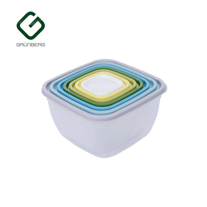 Set 7 caserole with lid, Plastic, 0.095/0.25/0.55/1/1.65/2.70/4.20 l, Grunberg  GR3751