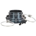Set 7 piese: 4 vase Aluminum, compatibile with stove induction, 2 capace bottle, 1 maner detasabil, Grunberg GR2719 (blue) thumbnail 2