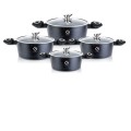 Set 8 piese: 4 vase Aluminum, compatibile with stove with induction, with capace Glass, Grunberg GR2716 (blue) thumbnail 3