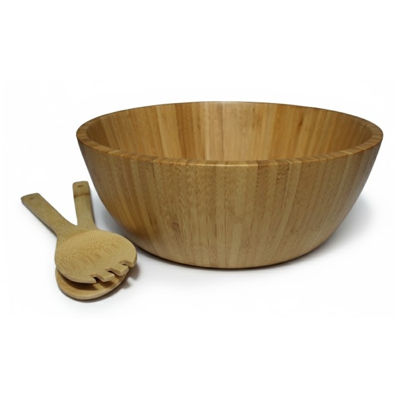 Set bowl for salad and 2 ustensile, Bamboo, Grunberg BM6355
