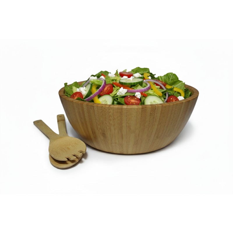 Set bowl for salad and 2 ustensile, Bamboo, Grunberg BM6355 thumbnail 3