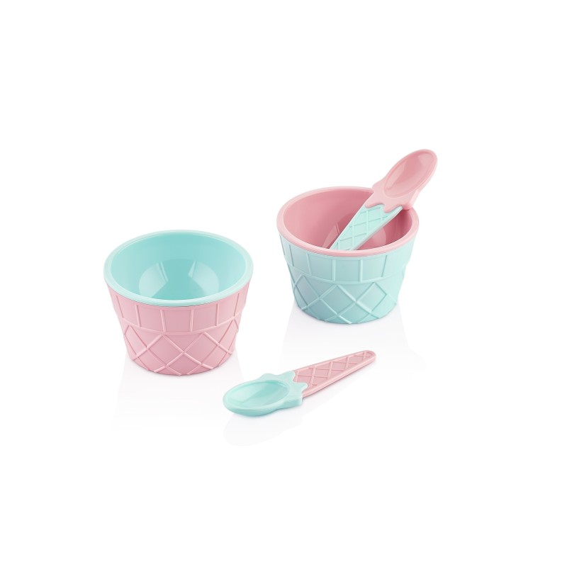 Set doua bowls with lingurite for servit ice cream, Plastic, Qlux L00612 (various colors) thumbnail 3