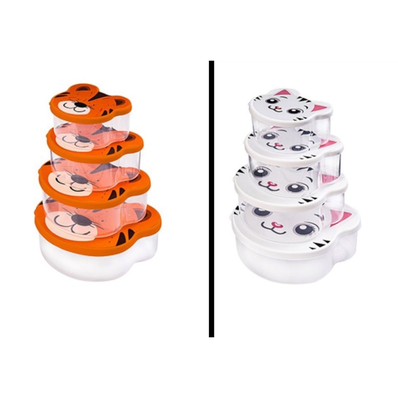 Set patru cutii din plastic, cu dimensiuni diferite, pentru pranz si/sau gustare... thumbnail 3