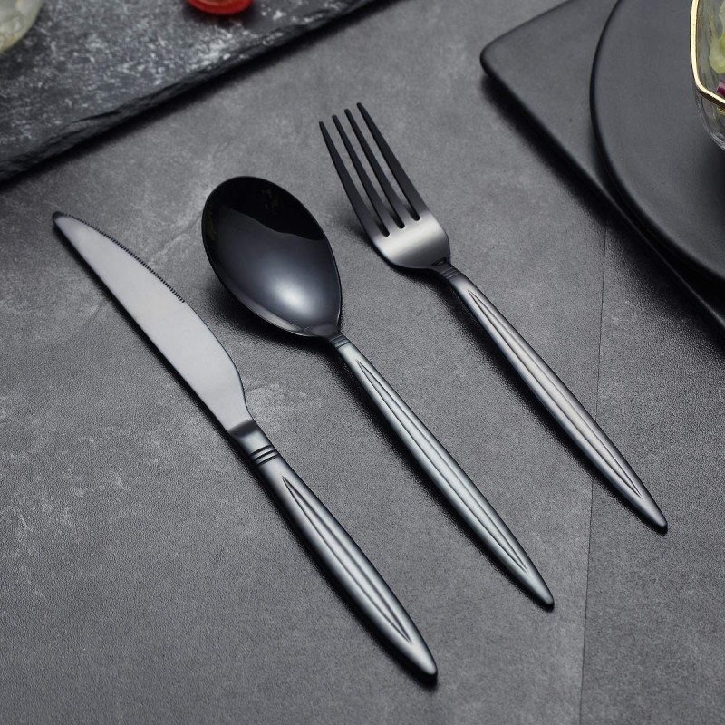 Set tacamuri din inox 24 piese, Grunberg BL386B24 (negru) thumbnail 2