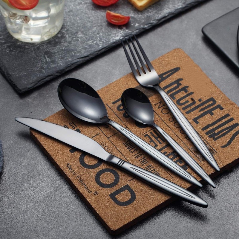 Set tacamuri din inox 24 piese, Grunberg BL386B24 (negru) thumbnail 3