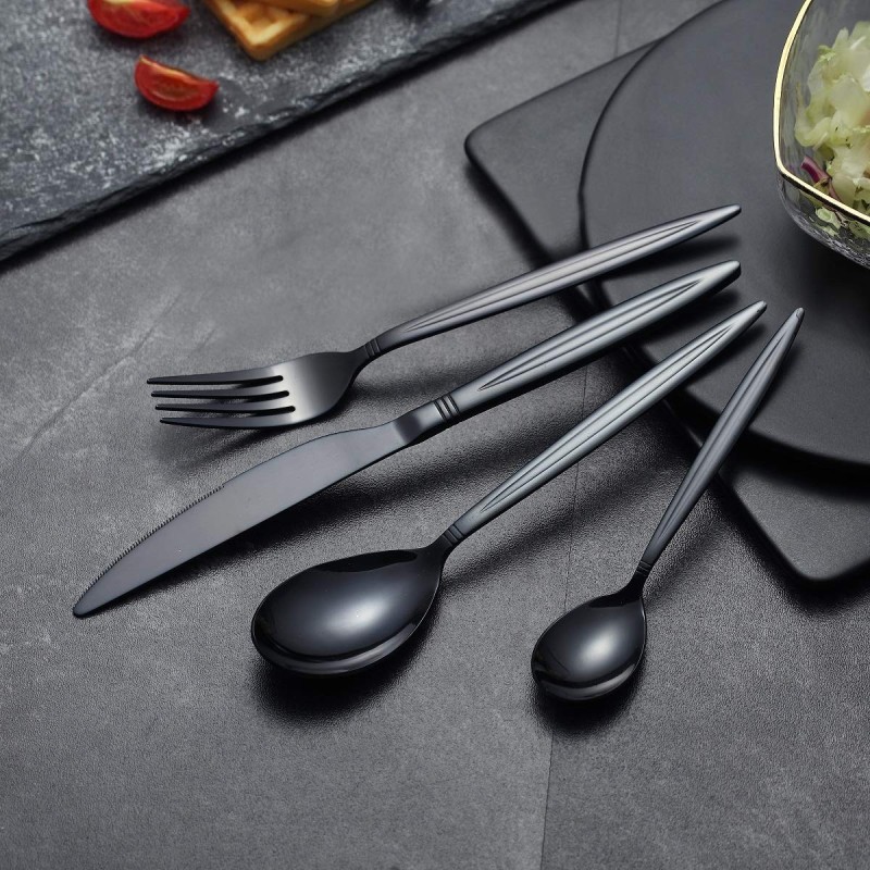 Set tacamuri din inox 24 piese, Grunberg BL386B24 (negru) thumbnail 4