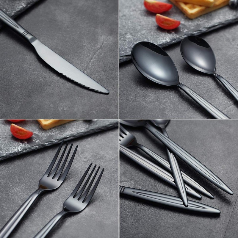 Set tacamuri din inox 24 piese, Grunberg BL386B24 (negru) thumbnail 6