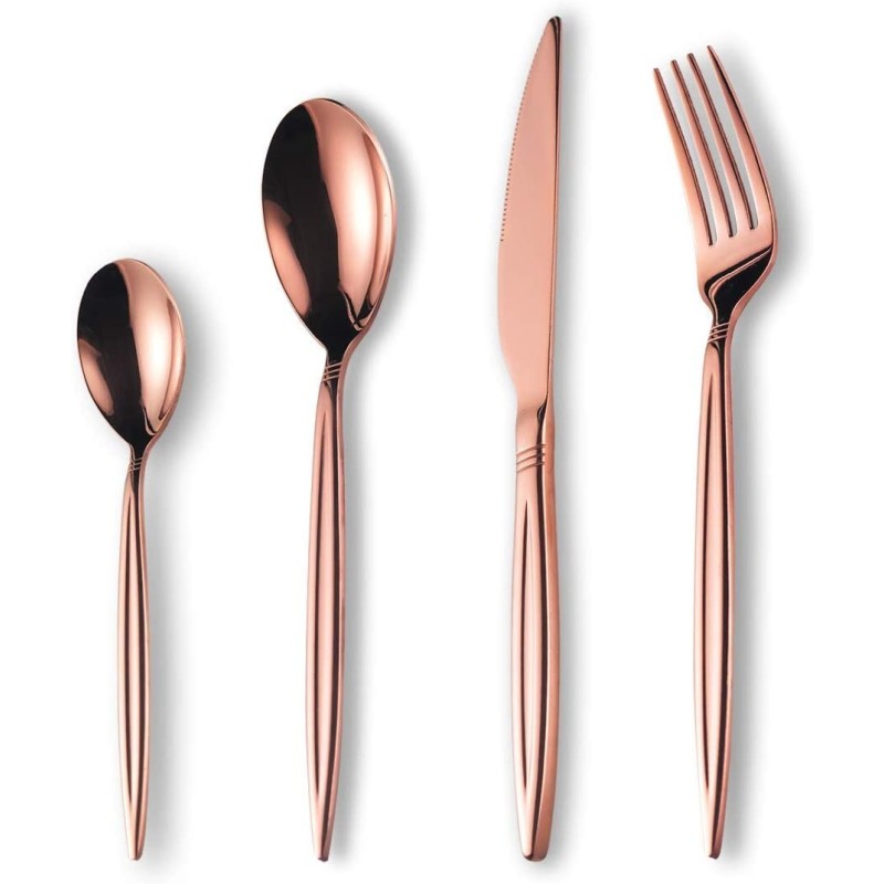 Set tacamuri din inox 24 piese, Grunberg BL386R24 (roz auriu)