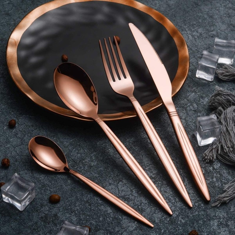 Set tacamuri din inox 24 piese, Grunberg BL386R24 (roz auriu) thumbnail 2