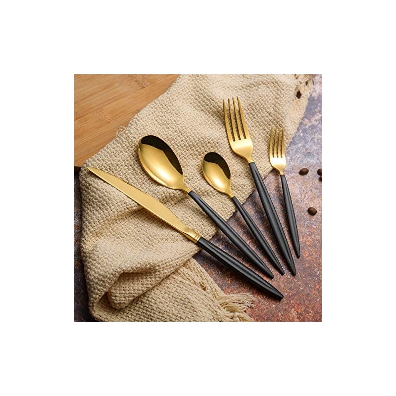Set tacamuri din inox 30 piese, Grunberg BL386BG30 (auriu+negru) thumbnail 2