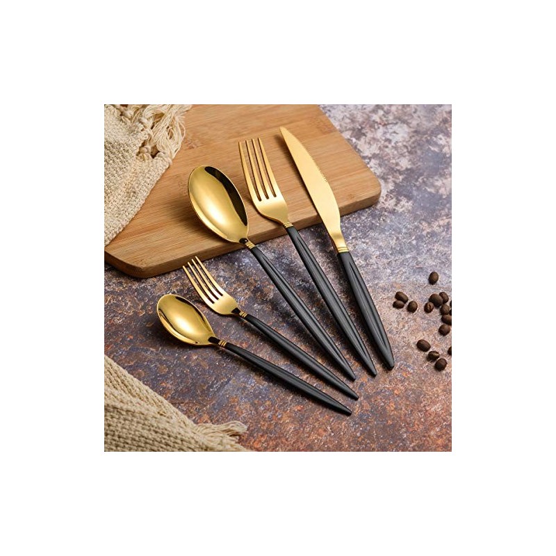 Set tacamuri din inox 30 piese, Grunberg BL386BG30 (auriu+negru) thumbnail 4