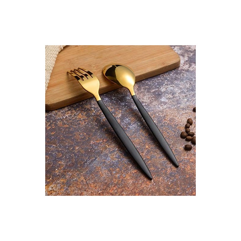 Set tacamuri din inox 30 piese, Grunberg BL386BG30 (auriu+negru) thumbnail 5
