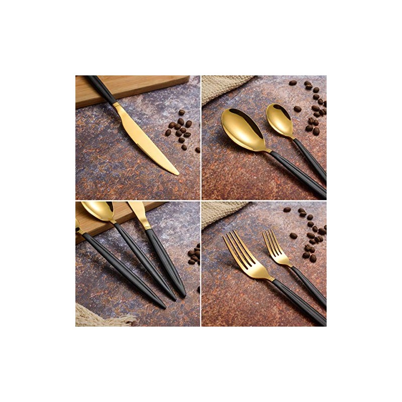 Set tacamuri din inox 30 piese, Grunberg BL386BG30 (auriu+negru) thumbnail 6