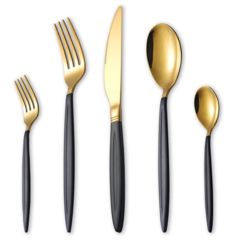 Set tacamuri din inox 30 piese, Grunberg BL386BG30 (auriu+negru) thumbnail 7