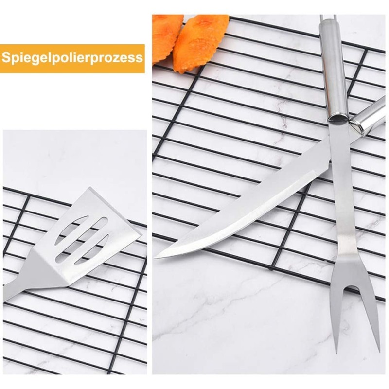 Set ustensile Stainless Steel, for grill, 13 piese, Grunberg UG13PS thumbnail 8