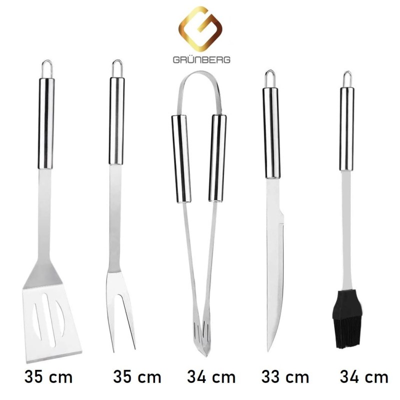 Set ustensile Stainless Steel, for grill, 5 piese, Grunberg UG5PS