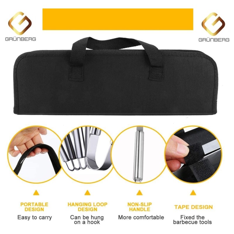 Set ustensile Stainless Steel, for grill, 5 piese, Grunberg UG5PS thumbnail 7
