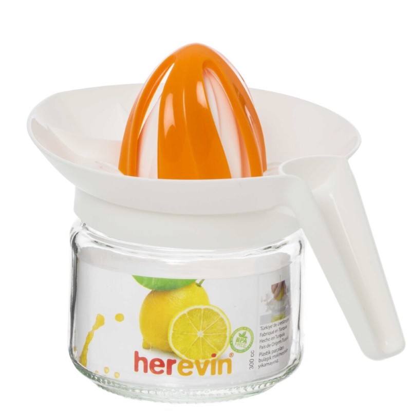 Storcator manual pentru citrice, din sticla si plastic, 300 ml, Herevin HR131421...