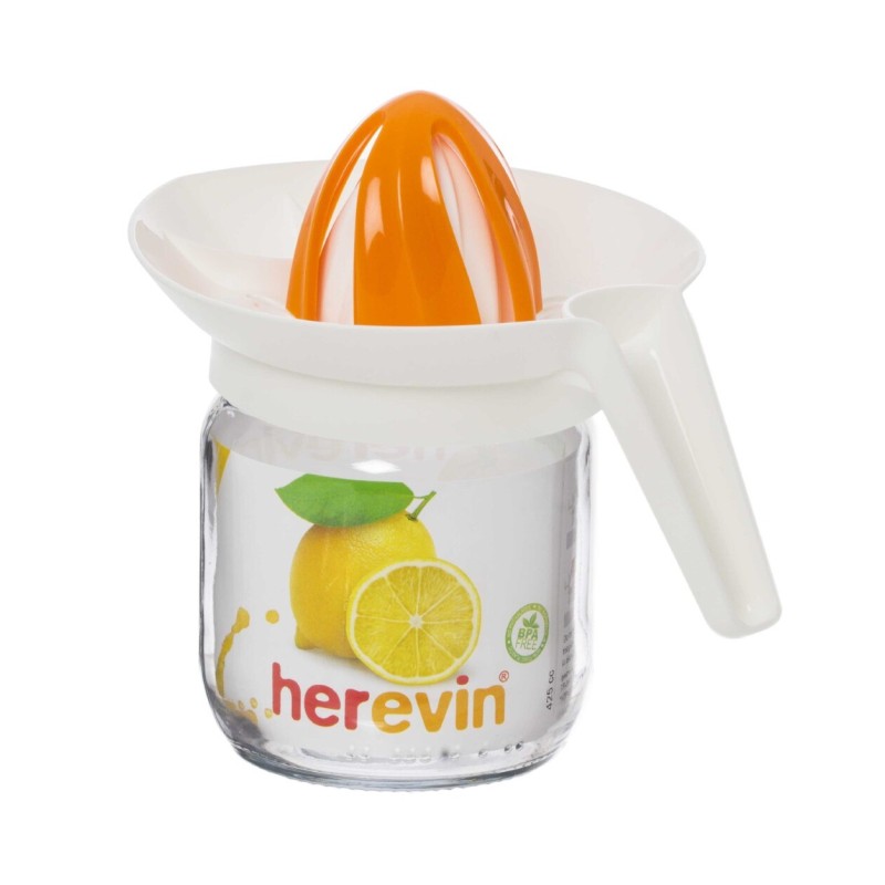 Storcator manual pentru citrice, din sticla si plastic, 425 ml, Herevin HR131422...