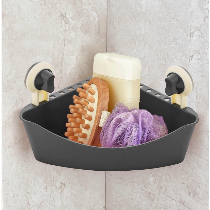 Suport/organizator din plastic, cu ventuze, 28 x 20 x 8 cm, Qlux L00679 (diverse... thumbnail 2