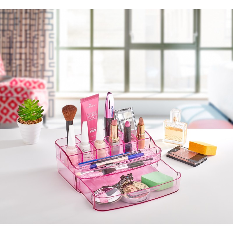 Suport/organizator pentru produse cosmetice, din plastic, 21.50 x 15 x 7 cm, Qlu... thumbnail 2