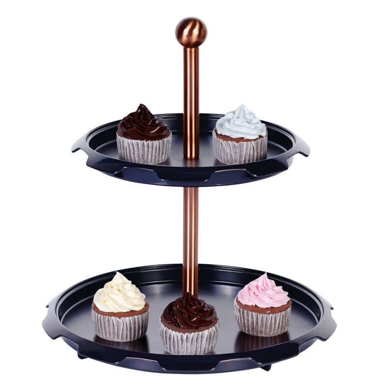 Stand for prajituri, Metal and plastic, with doua nivele, 30 x 30 x 32 cm, Grunberg GR3230