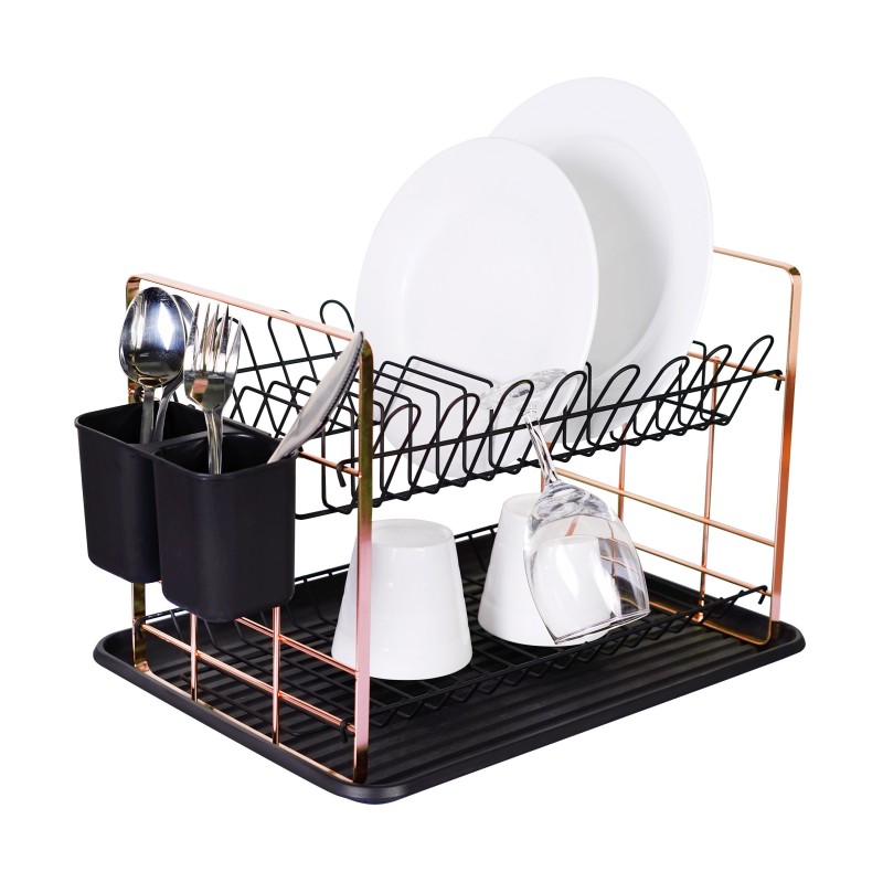 Stand vase, cromat finisaj mat, with tray Plastic and stand cutlery, 48x32x29 cm, Grunberg GR3232