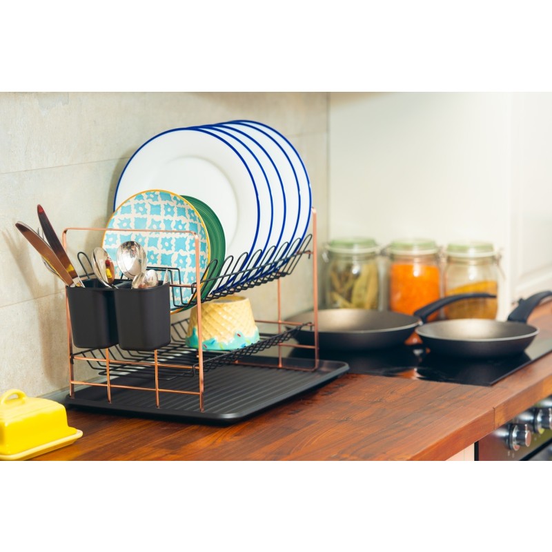 Stand vase, cromat finisaj mat, with tray Plastic and stand cutlery, 48x32x29 cm, Grunberg GR3232 thumbnail 3
