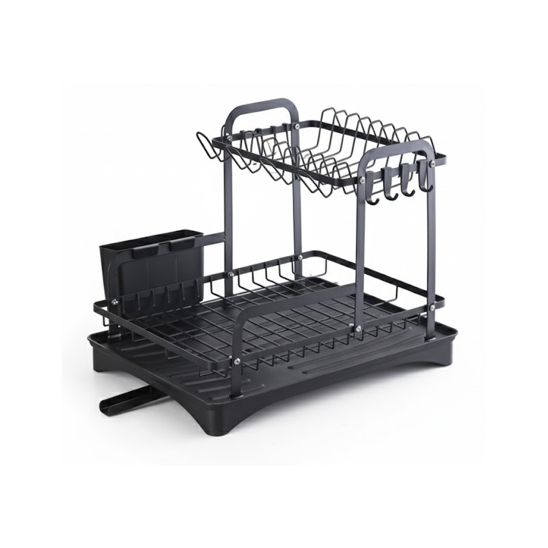 Stand vase, Steel and plastic, with tray and stand cutlery, 42.50 x 30 x 32 cm, Grunberg GR3242