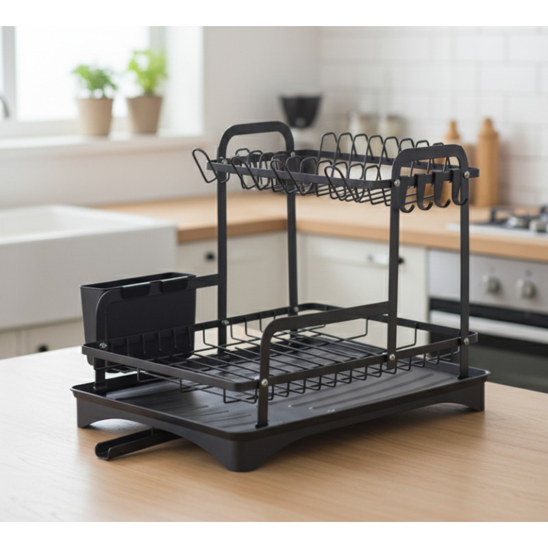 Stand vase, Steel and plastic, with tray and stand cutlery, 42.50 x 30 x 32 cm, Grunberg GR3242 thumbnail 3