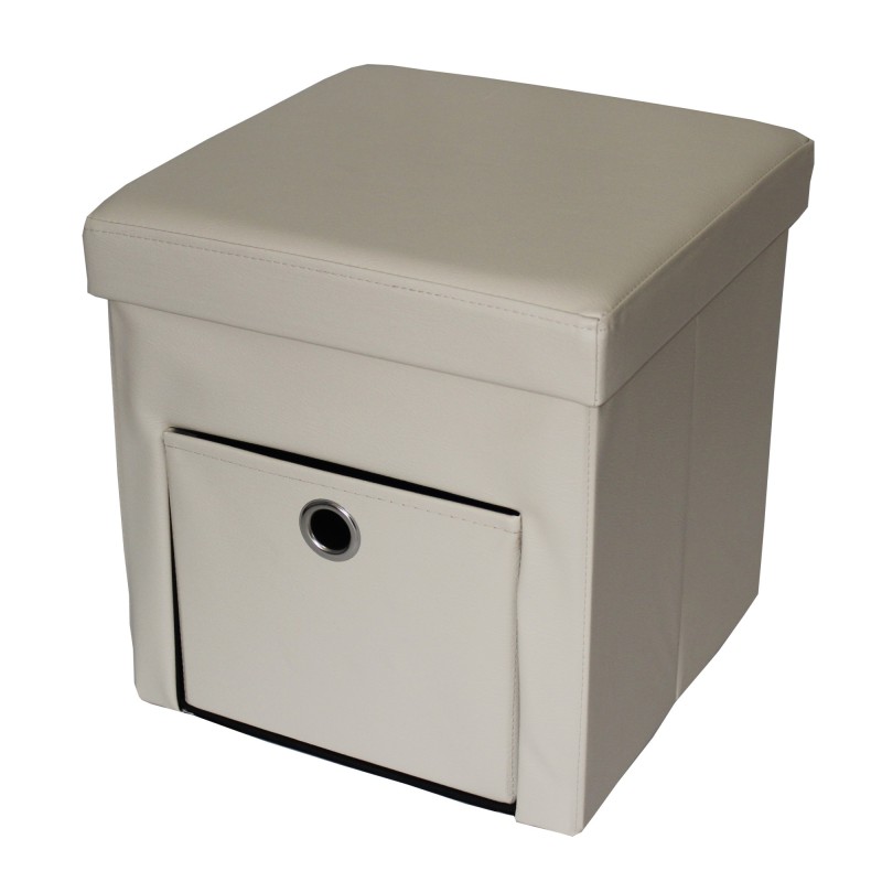 Taburet foldable with spatiu of storage and sertar, 38x38x38 cm, Blueberg TB61 (bej) - Victronic thumbnail 2
