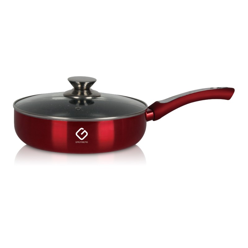 Frying Pan aluminiu with interior teflonat, marmorat, metal base for stove with induction, 22 x 6.50 cm,  Grunberg MFP22 thumbnail 2