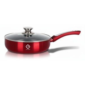 Frying Pan Aluminum, glass lid, interior non-stick, metal base for stove with induction, 24 cm, Grunberg GR7324 - Victronic thumbnail 3