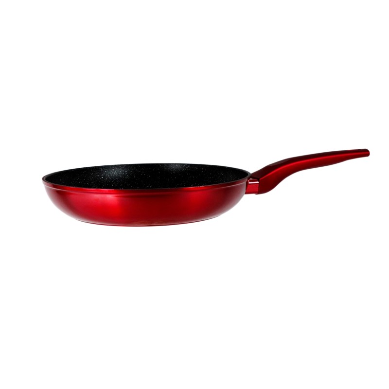 Frying Pan Aluminum turnat, interior marmorat non-stick, metal base for stove with induction, 24 cm, Grunberg GR3324