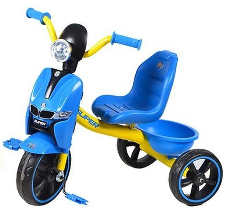Tricicleta pentru copii Retro, stil scuter, Splendor TC1688 (albastru)