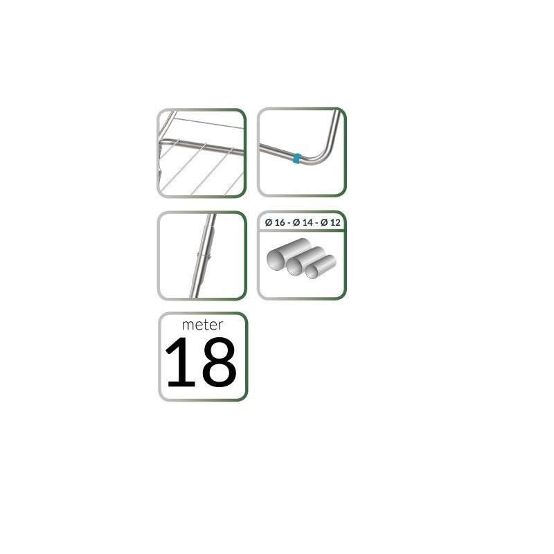 Uscator rufe, tip suport, 18 m, Grunberg TGR2998 thumbnail 2
