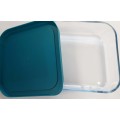 Dish Glass borosilicata, with lid plastic (various colors), 0.60 l, Grunberg VY600SQ thumbnail 2