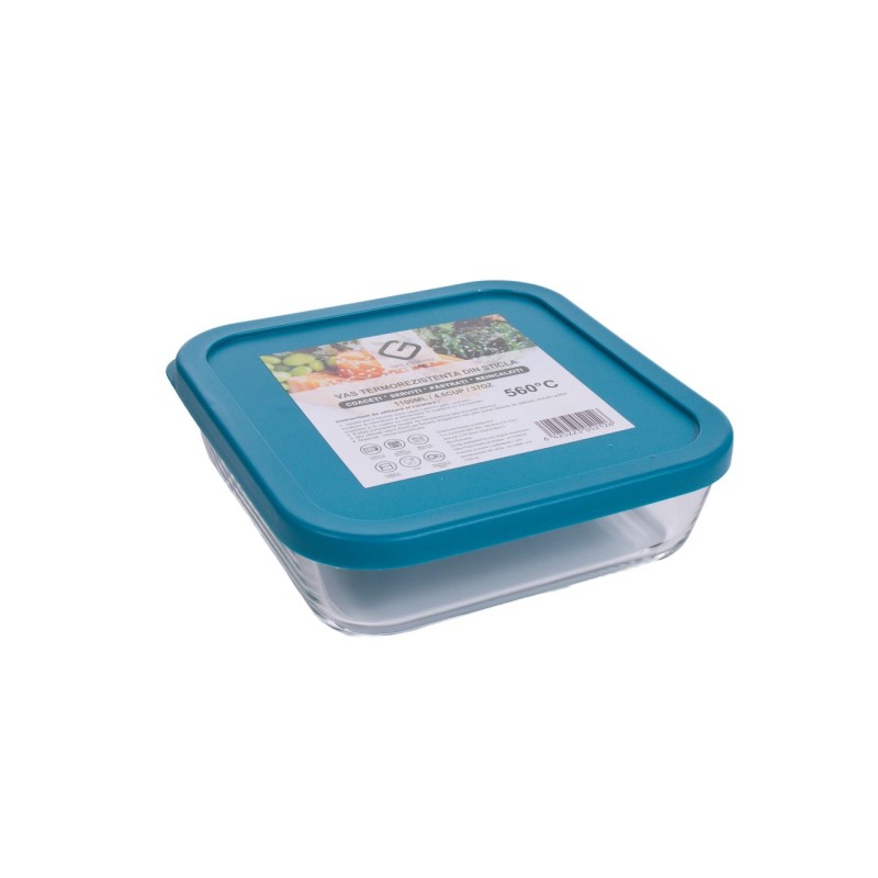 Dish Glass borosilicata, with lid plastic (various colors), 1.100 l, Grunberg VY1100LID thumbnail 3