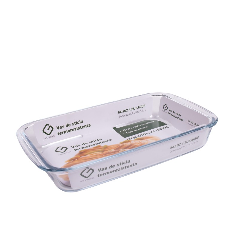 Dish Glass borosilicata, rectangular, 1.600 l , Grunberg VY1600RC