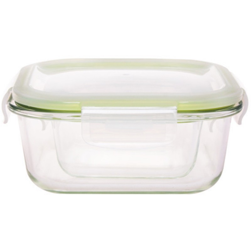 Dish Glass borosilicata, patrat, with lid Plastic and inchidere ermetica with silicon, 0.80l, Grunberg VY800SQ