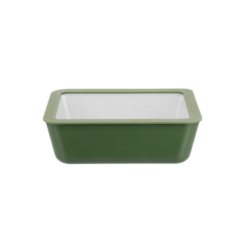 Dish Glass heat-resistant, with glass lid and edge Silicone, 2.60 l, LexiHome LB7049 (green)
