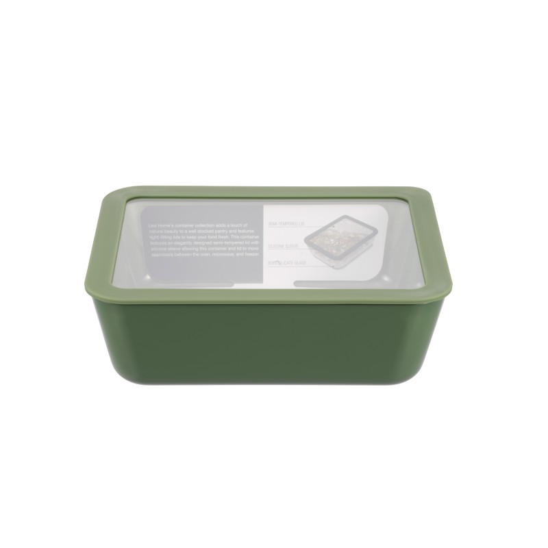 Dish Glass heat-resistant, with glass lid and edge Silicone, 2.60 l, LexiHome LB7049 (green) thumbnail 2